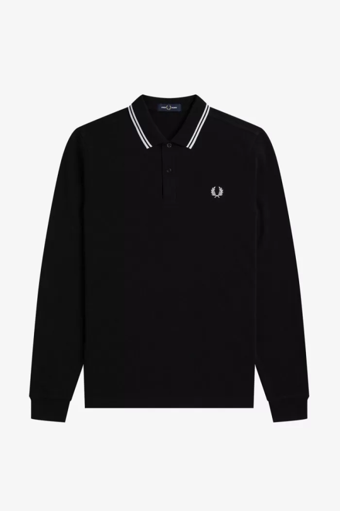 Fred Perry M3636 Men’s Shirt Black White VGDFE8492