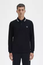 Fred Perry M3636 Men’s Shirt Black White VGDFE8492