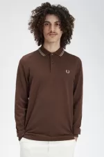 Fred Perry M3636 Men’s Shirt Dark Red Warm Grey YHMKJ2183