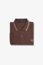 Fred Perry M3636 Men’s Shirt Dark Red Warm Grey YHMKJ2183