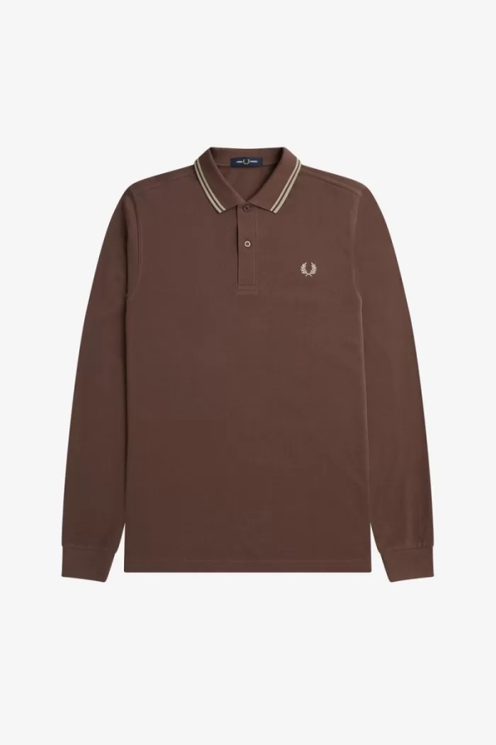 Fred Perry M3636 Men’s Shirt Dark Red Warm Grey YHMKJ2183