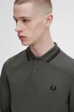 Fred Perry M3636 Men’s Shirt Field Green Black EVIJR6279