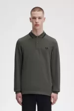 Fred Perry M3636 Men’s Shirt Field Green Black EVIJR6279