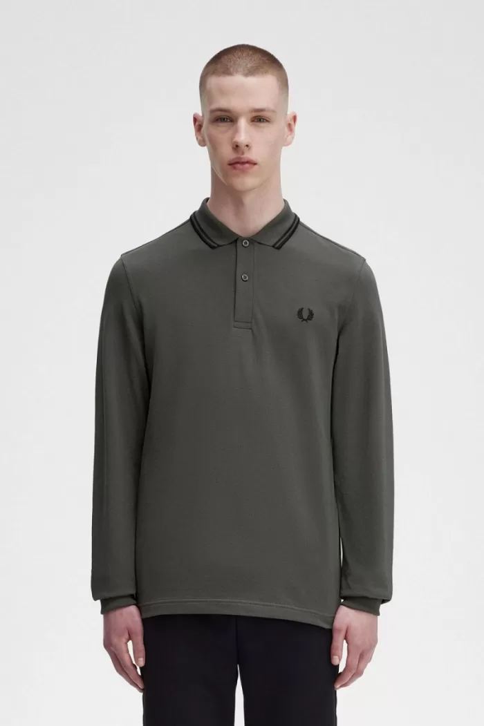 Fred Perry M3636 Men’s Shirt Field Green Black EVIJR6279