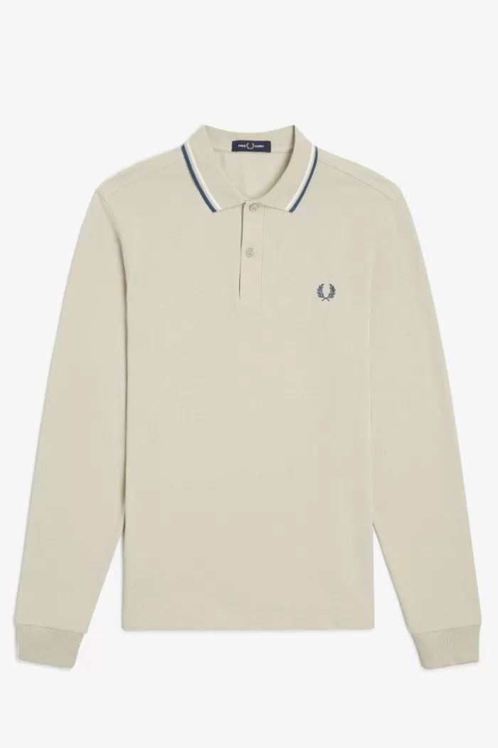 Fred Perry M3636 Men’s Shirt Light Mint Snow White Petrol Blue PGOAZ8016