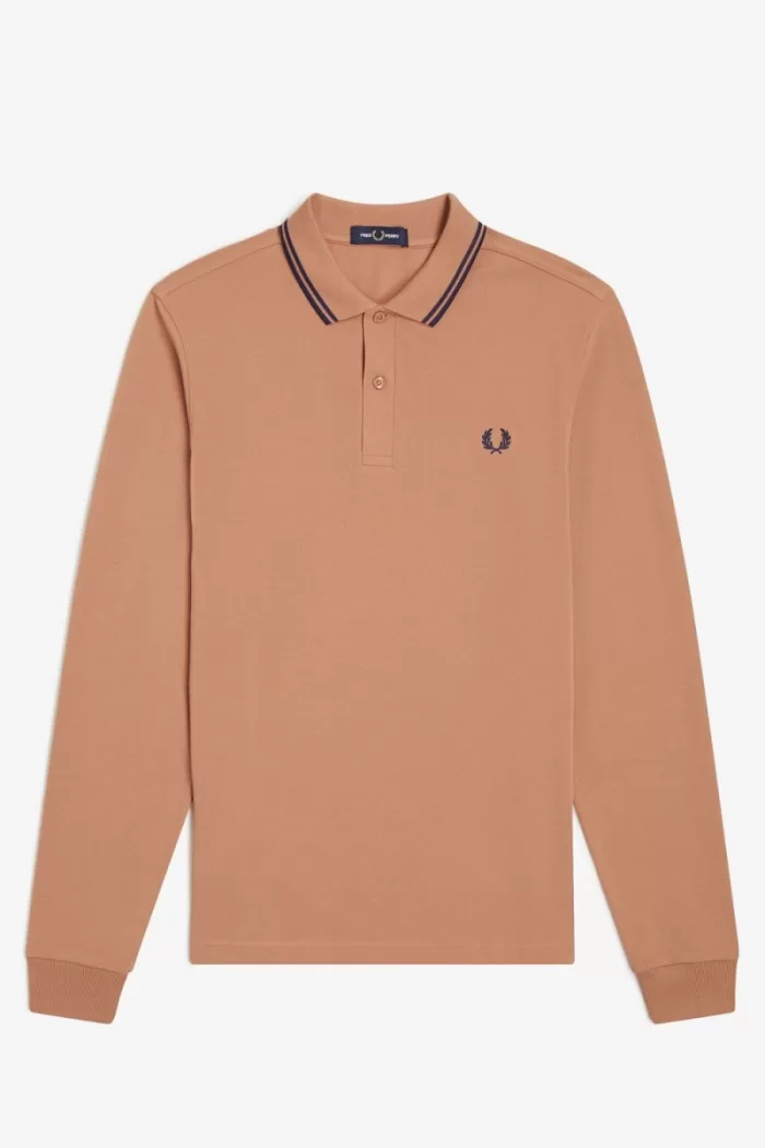 Fred Perry M3636 Men’s Shirt Light Rust French Navy JGLXP9746