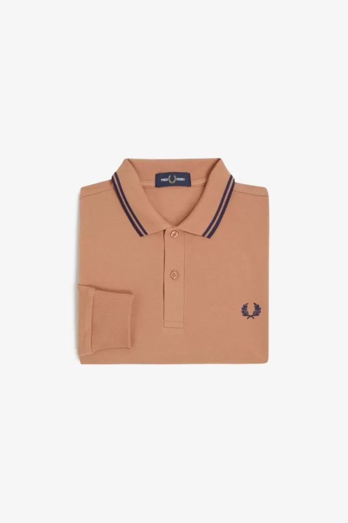 Fred Perry M3636 Men’s Shirt Light Rust French Navy JGLXP9746