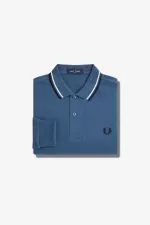 Fred Perry M3636 Men’s Shirt Midnight Blue Snow White Black JSWCR2531