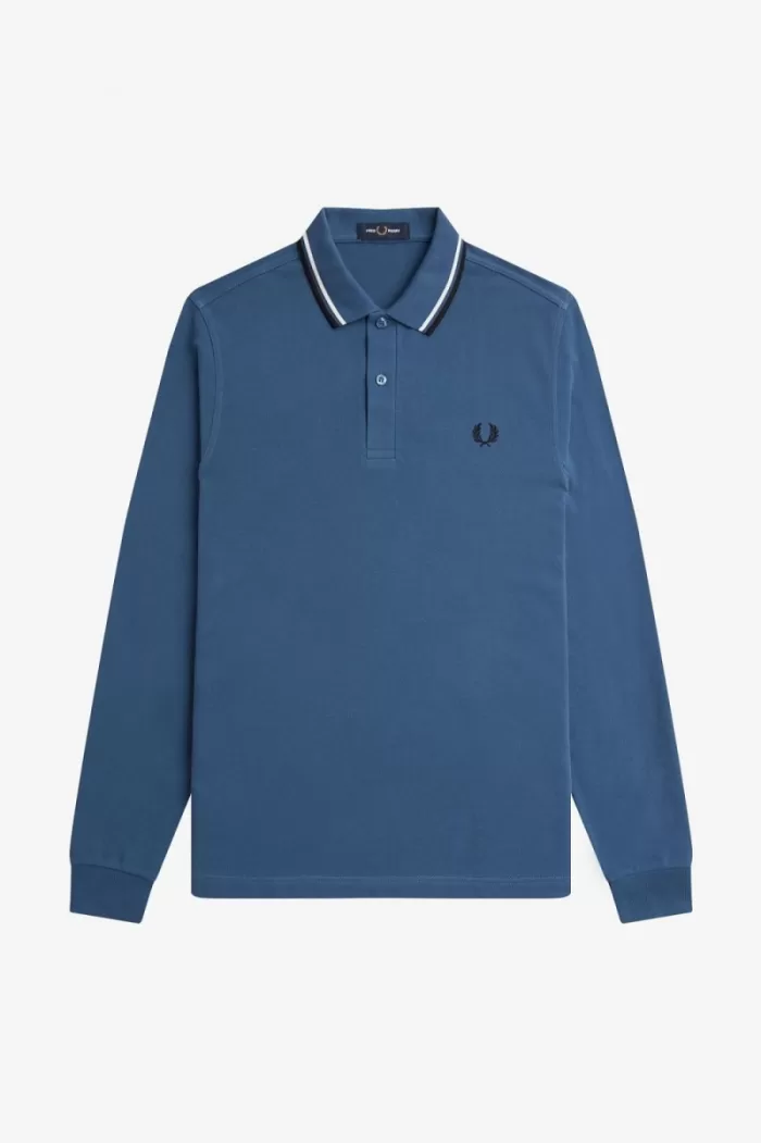 Fred Perry M3636 Men’s Shirt Midnight Blue Snow White Black JSWCR2531