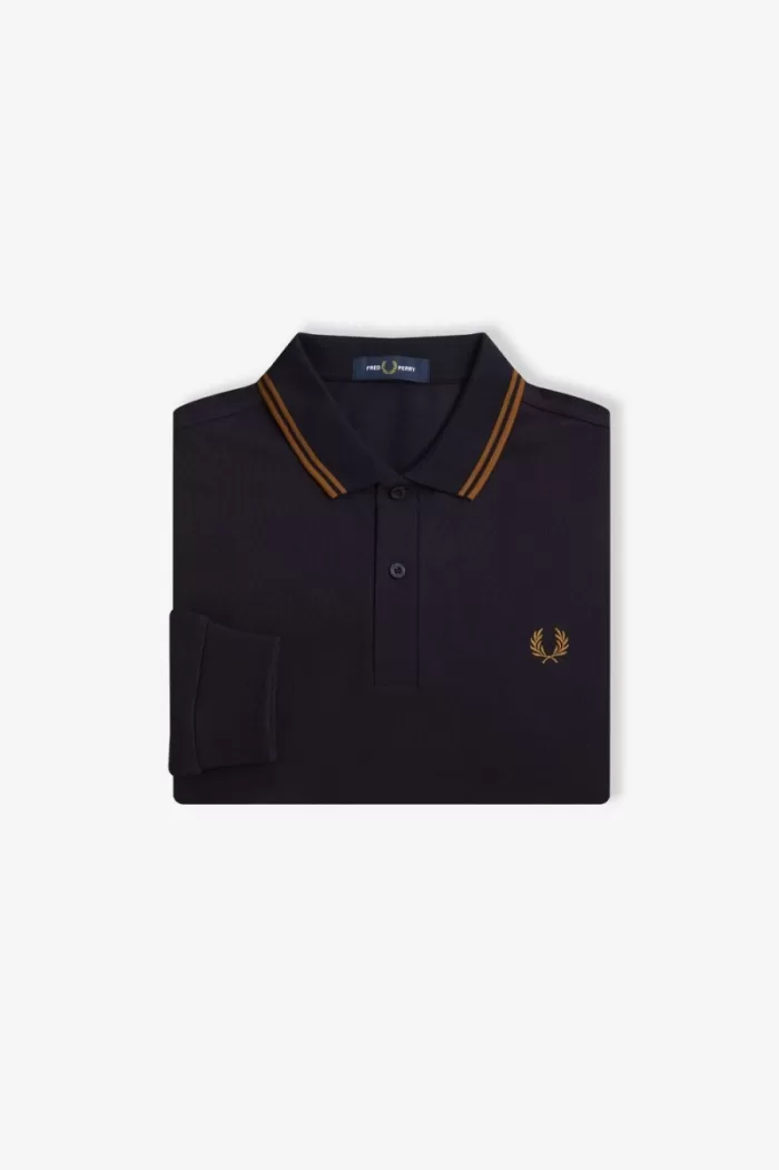 Fred Perry M3636 Men’s Shirt Navy Dark Coffee Dark Coffee OUBFX8329