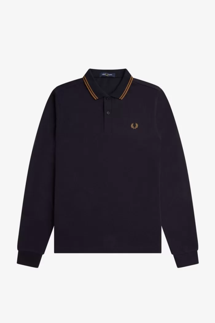 Fred Perry M3636 Men’s Shirt Navy Dark Coffee Dark Coffee OUBFX8329