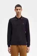 Fred Perry M3636 Men’s Shirt Navy Dark Coffee Dark Coffee OUBFX8329