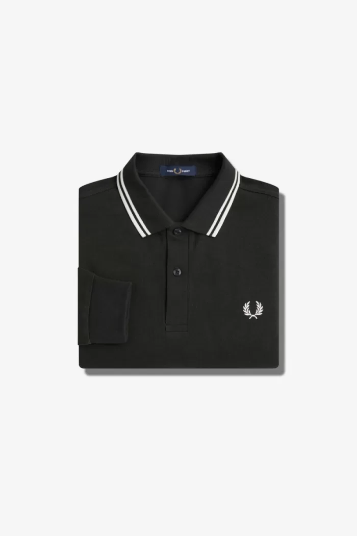 Fred Perry M3636 Men’s Shirt Night Green Snow White IFDYE4918