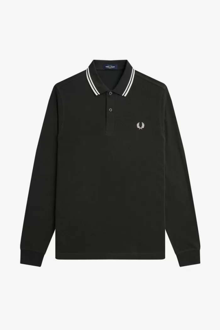 Fred Perry M3636 Men’s Shirt Night Green Snow White IFDYE4918