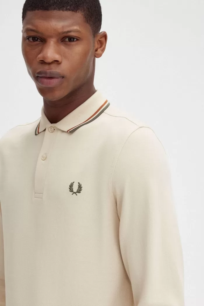 Fred Perry M3636 Men’s Shirt Oatmeal Brown Field Green LYENF5428