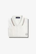 Fred Perry M3636 Men’s Shirt Snow White Oatmeal Green HEGVF7834