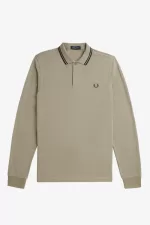 Fred Perry M3636 Men’s Shirt Warm Grey Dark Red SDMGT4351