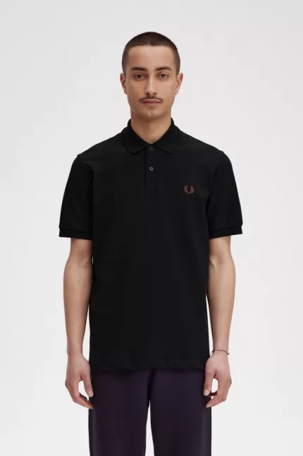 Fred Perry M3 Men’s Shirt Black Whisky Brown TOJDG3027