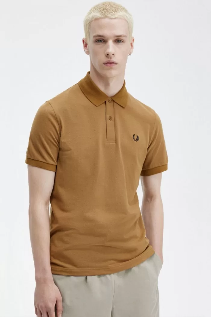 Fred Perry M3 Men’s Shirt Dark Coffee Navy YUIHW8163