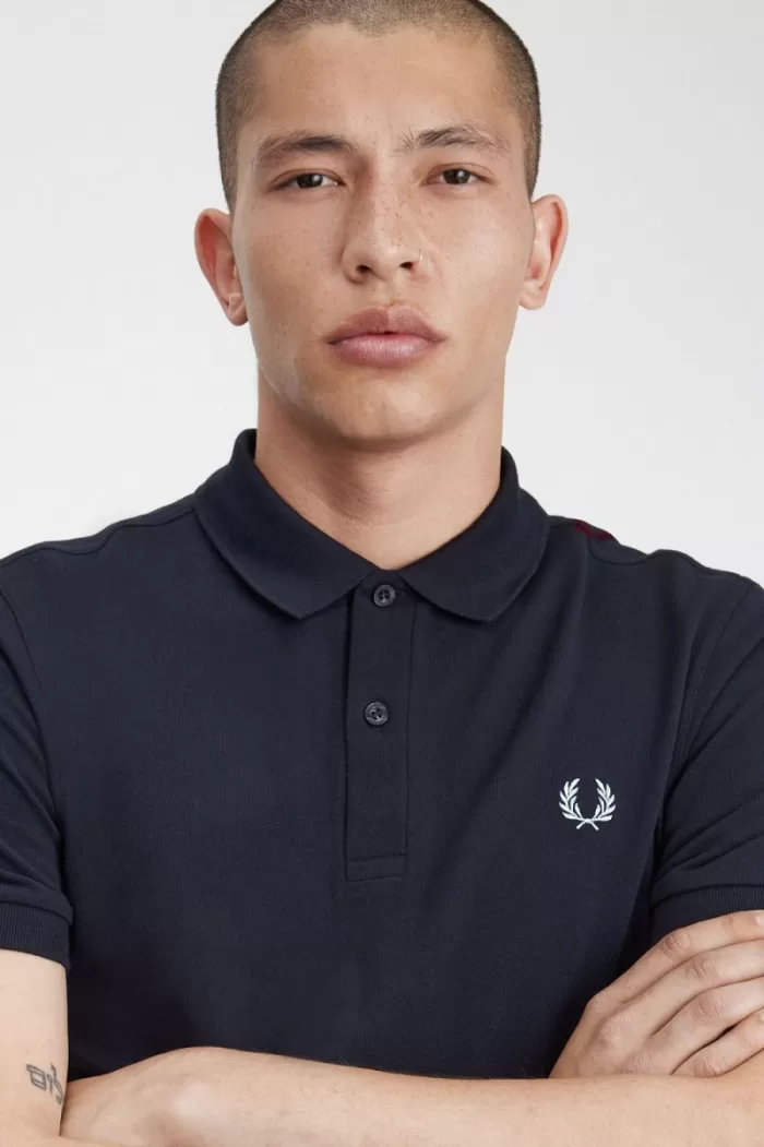 Fred Perry M3 Men’s Shirt Navy Aqua ZBVHQ2435