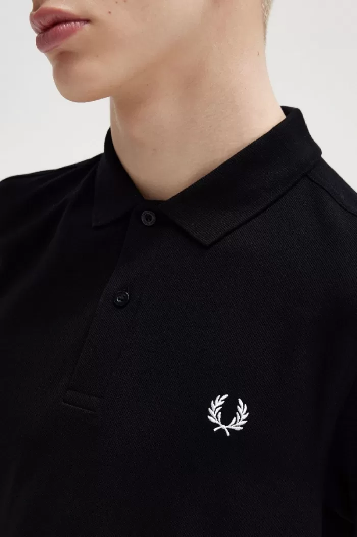 Fred Perry M6000 Men’s Shirt Black Snow White DKJRH3865