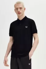 Fred Perry M6000 Men’s Shirt Black Snow White DKJRH3865