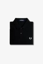 Fred Perry M6000 Men’s Shirt Black Snow White DKJRH3865