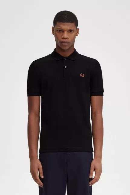 Fred Perry M6000 Men’s Shirt Black Whisky Brown HBTGJ6520