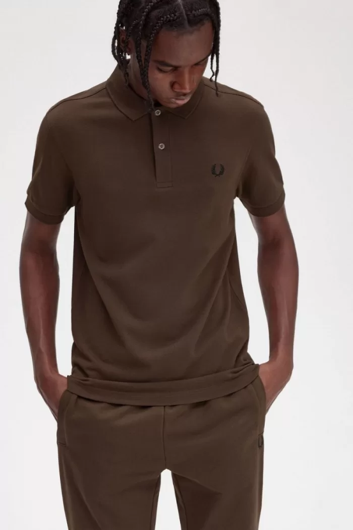 Fred Perry M6000 Men’s Shirt Burnt Tobacco Black AXCJV7965