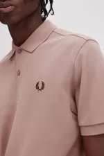 Fred Perry M6000 Men’s Shirt Dark Pink Burnt Tobacco WFKYD8431