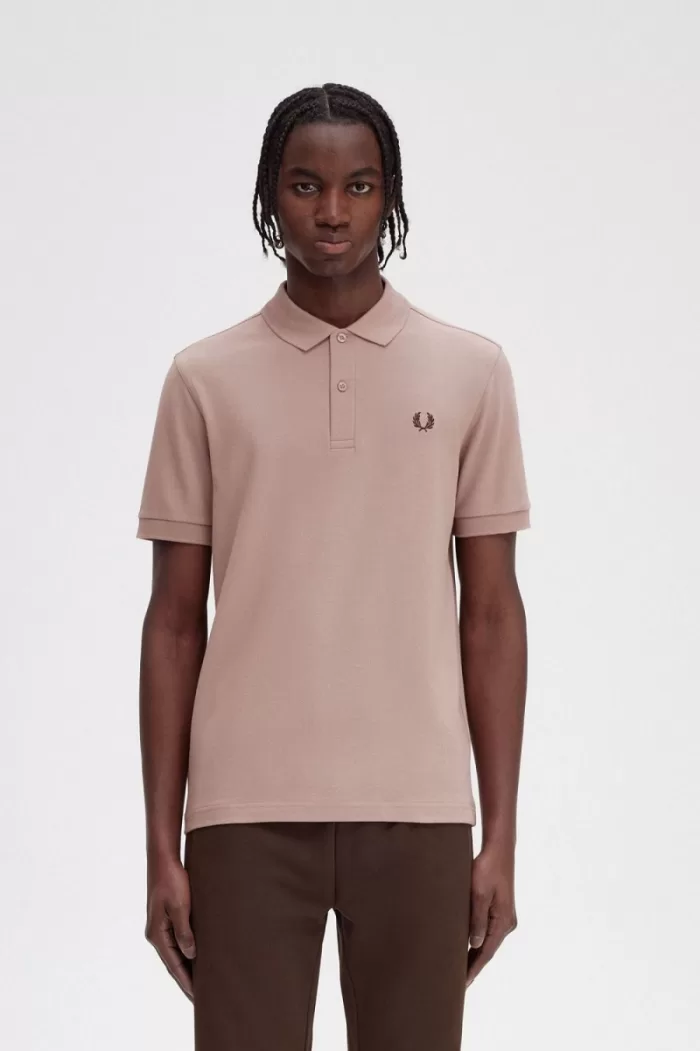 Fred Perry M6000 Men’s Shirt Dark Pink Burnt Tobacco WFKYD8431