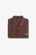 Fred Perry M6000 Men’s Shirt Dark Red Warm Grey QCBYK6037