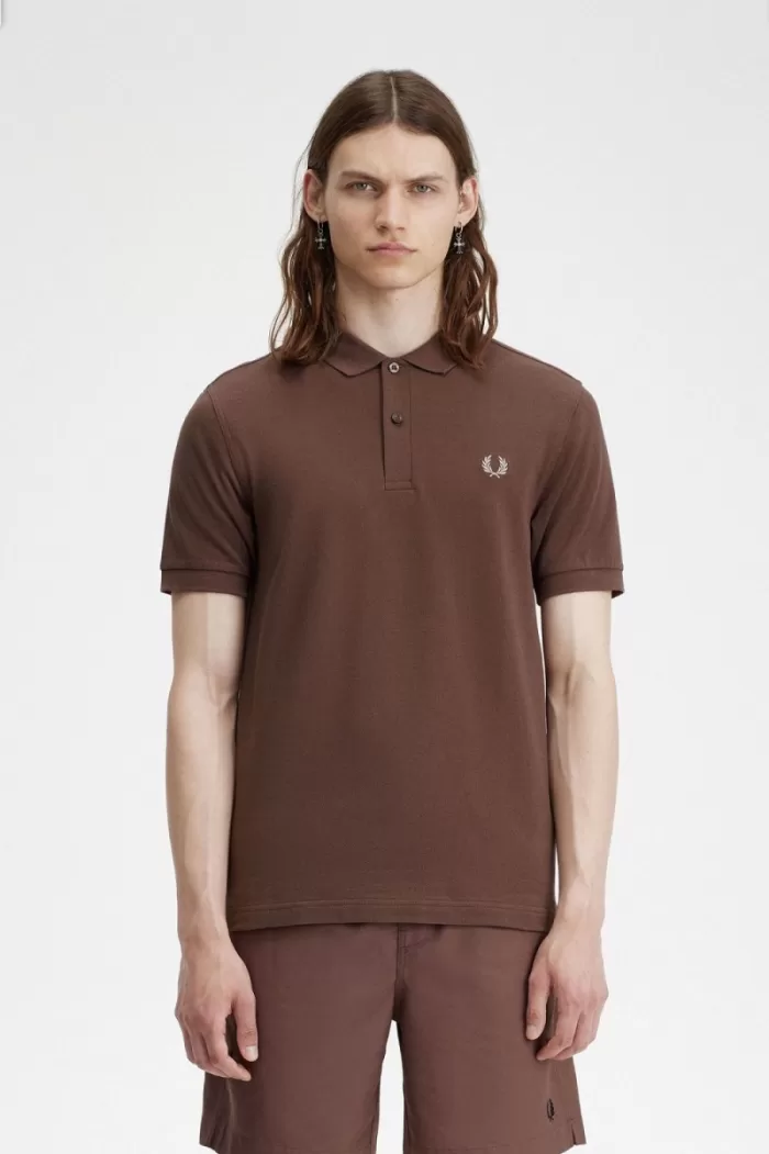 Fred Perry M6000 Men’s Shirt Dark Red Warm Grey QCBYK6037