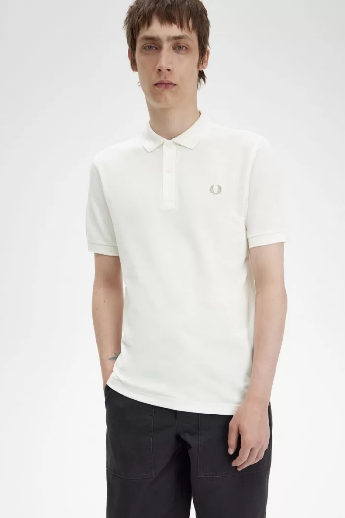 Fred Perry M6000 Men’s Shirt Snow White Green OHDGX3091