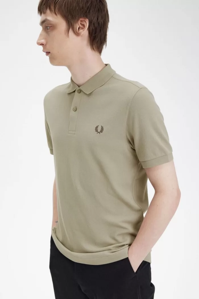 Fred Perry M6000 Men’s Shirt Warm Grey Dark Red NRPUV5041