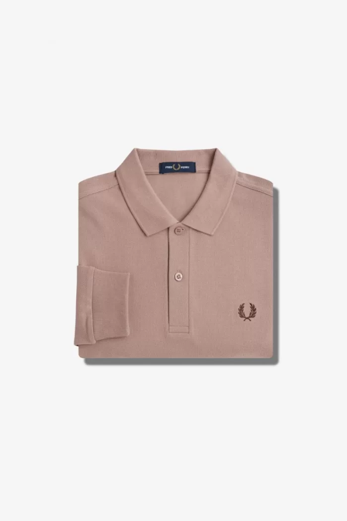 Fred Perry M6006 Men’s Shirt Dark Pink Burnt Tobacco HXGCF7439