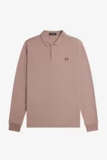 Fred Perry M6006 Men’s Shirt Dark Pink Burnt Tobacco HXGCF7439