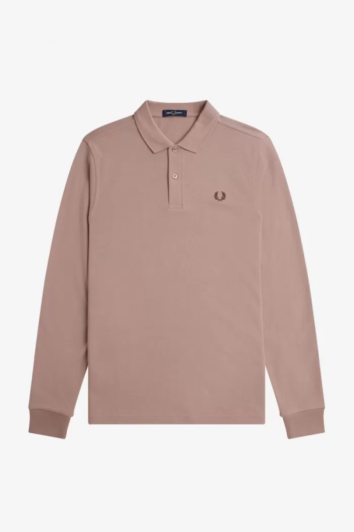 Fred Perry M6006 Men’s Shirt Dark Pink Burnt Tobacco HXGCF7439