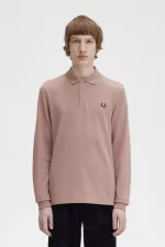 Fred Perry M6006 Men’s Shirt Dark Pink Burnt Tobacco HXGCF7439