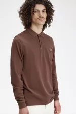 Fred Perry M6006 Men’s Shirt Dark Red Warm Grey KCSHW3187