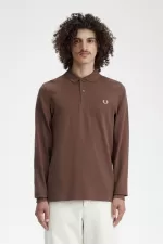 Fred Perry M6006 Men’s Shirt Dark Red Warm Grey KCSHW3187