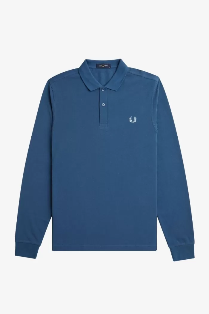 Fred Perry M6006 Men’s Shirt Midnight Blue Light Aqua ZWHSM6403