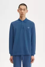 Fred Perry M6006 Men’s Shirt Midnight Blue Light Aqua ZWHSM6403