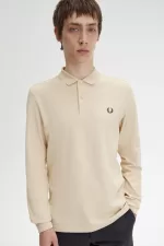 Fred Perry M6006 Men’s Shirt Oatmeal Black YSVTD2569