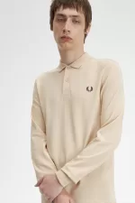 Fred Perry M6006 Men’s Shirt Oatmeal Black YSVTD2569