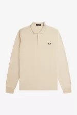 Fred Perry M6006 Men’s Shirt Oatmeal Black YSVTD2569