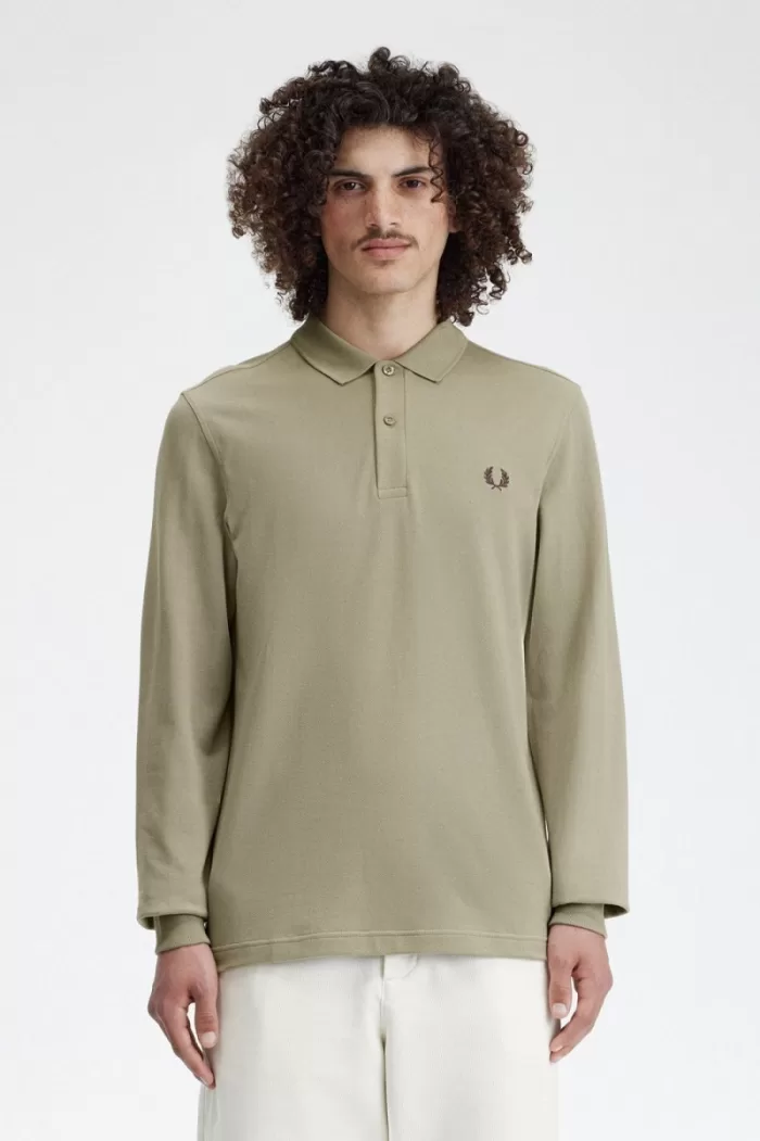 Fred Perry M6006 Men’s Shirt Warm Grey Dark Red FXZLB5849