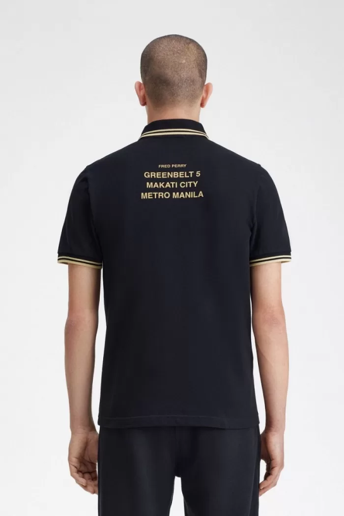 Fred Perry Makati M12 Men’s Polo Shirt Black Champagne CQKFE5601