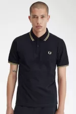 Fred Perry Makati M12 Men’s Polo Shirt Black Champagne CQKFE5601