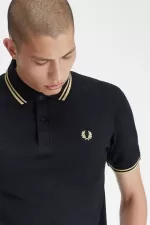 Fred Perry Makati M12 Men’s Polo Shirt Black Champagne CQKFE5601